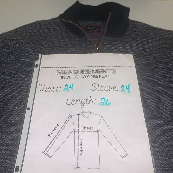 UNTUCKit Men’s XXL 100% Extrafine Merino Wool Quarter-Zip Sweater Navy Pullover - Picture 7 of 7